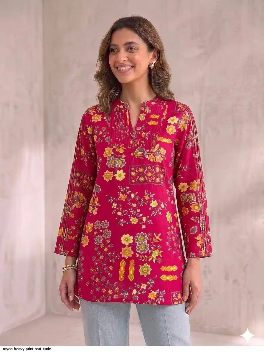 RAYON HEAVY PRINT SORT TUNIC 16