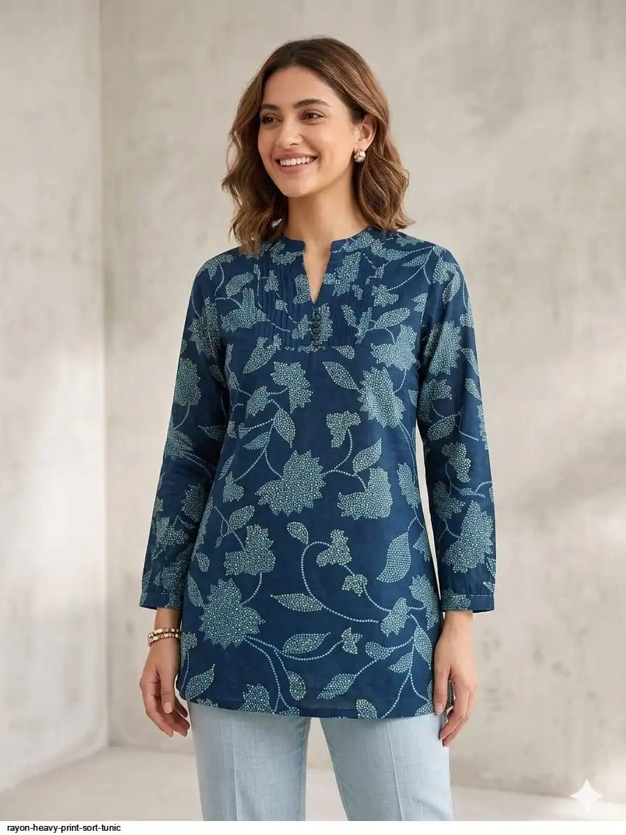 RAYON HEAVY PRINT SORT TUNIC 20