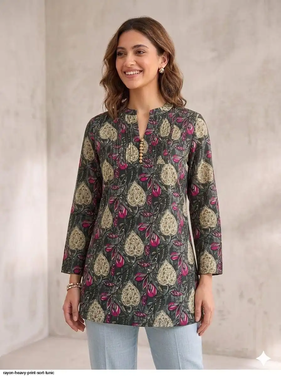 RAYON HEAVY PRINT SORT TUNIC 22