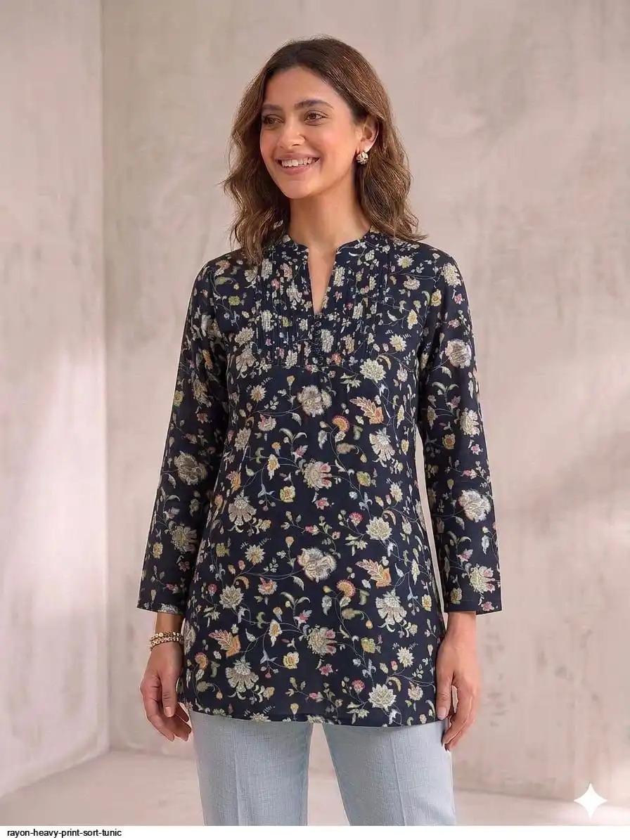 RAYON HEAVY PRINT SORT TUNIC 24
