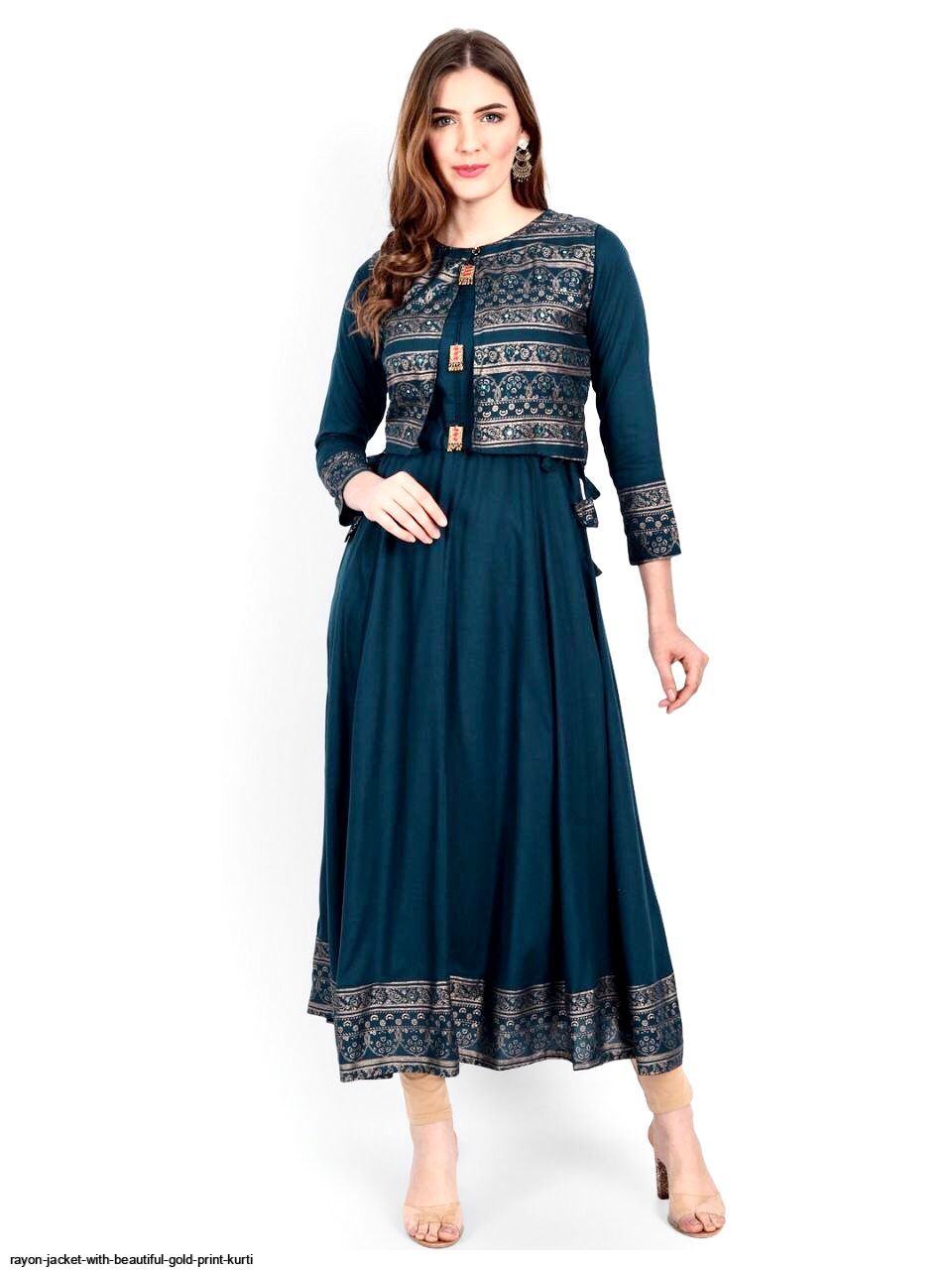 Soft Georgette Kurti With Jacket and Dory Combination – ThreadLooms