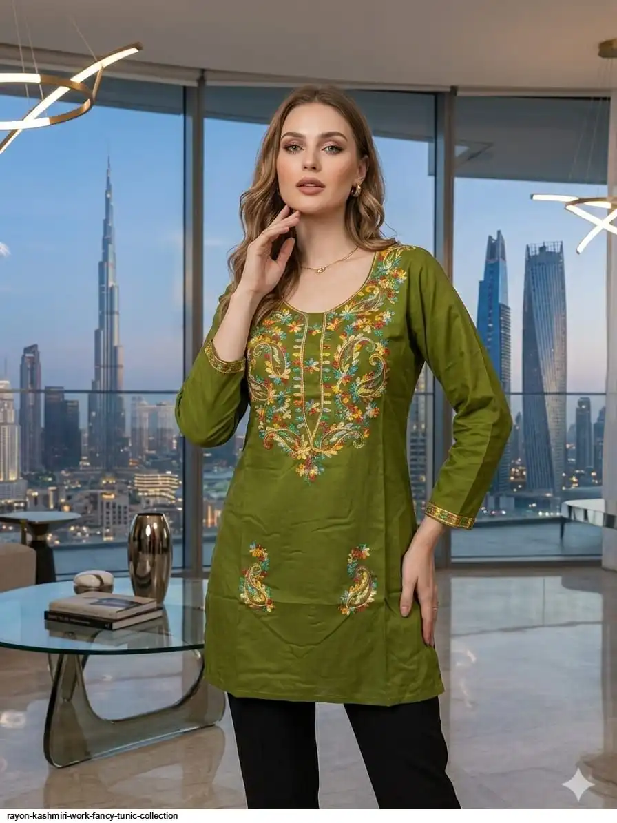RAYON KASHMIRI WORK FANCY TUNIC COLLECTION B