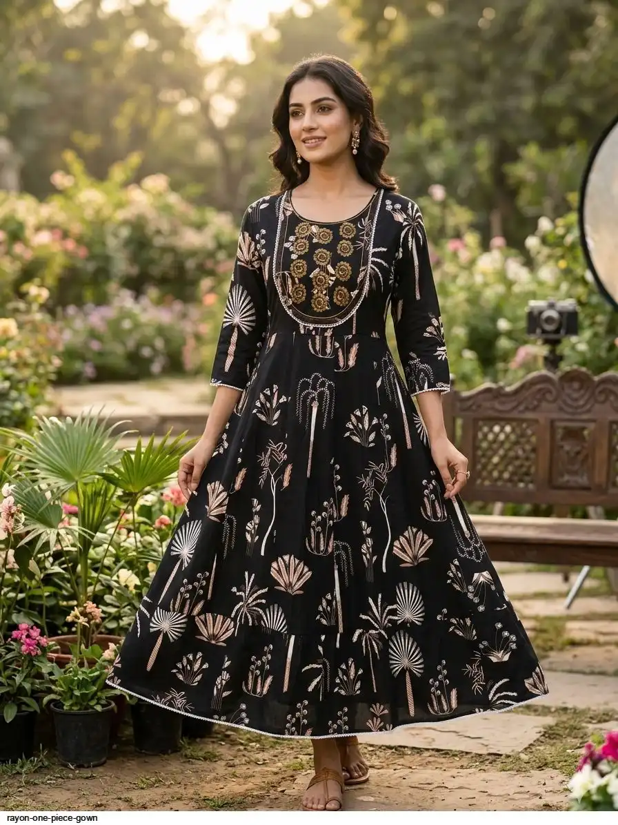 RAYON ONE PIECE GOWN C