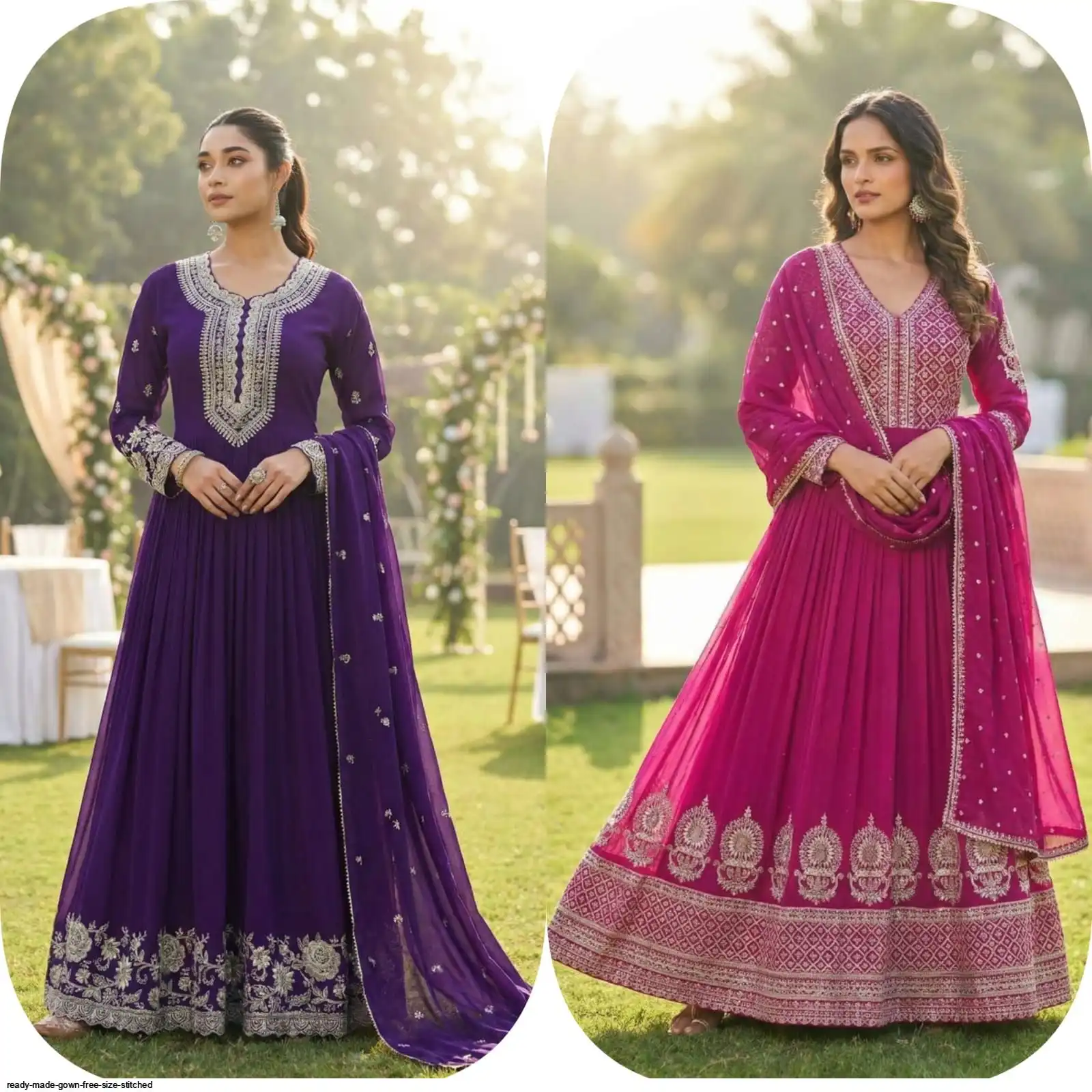 READY MADE GOWN FREE SIZE STITCHED 2
