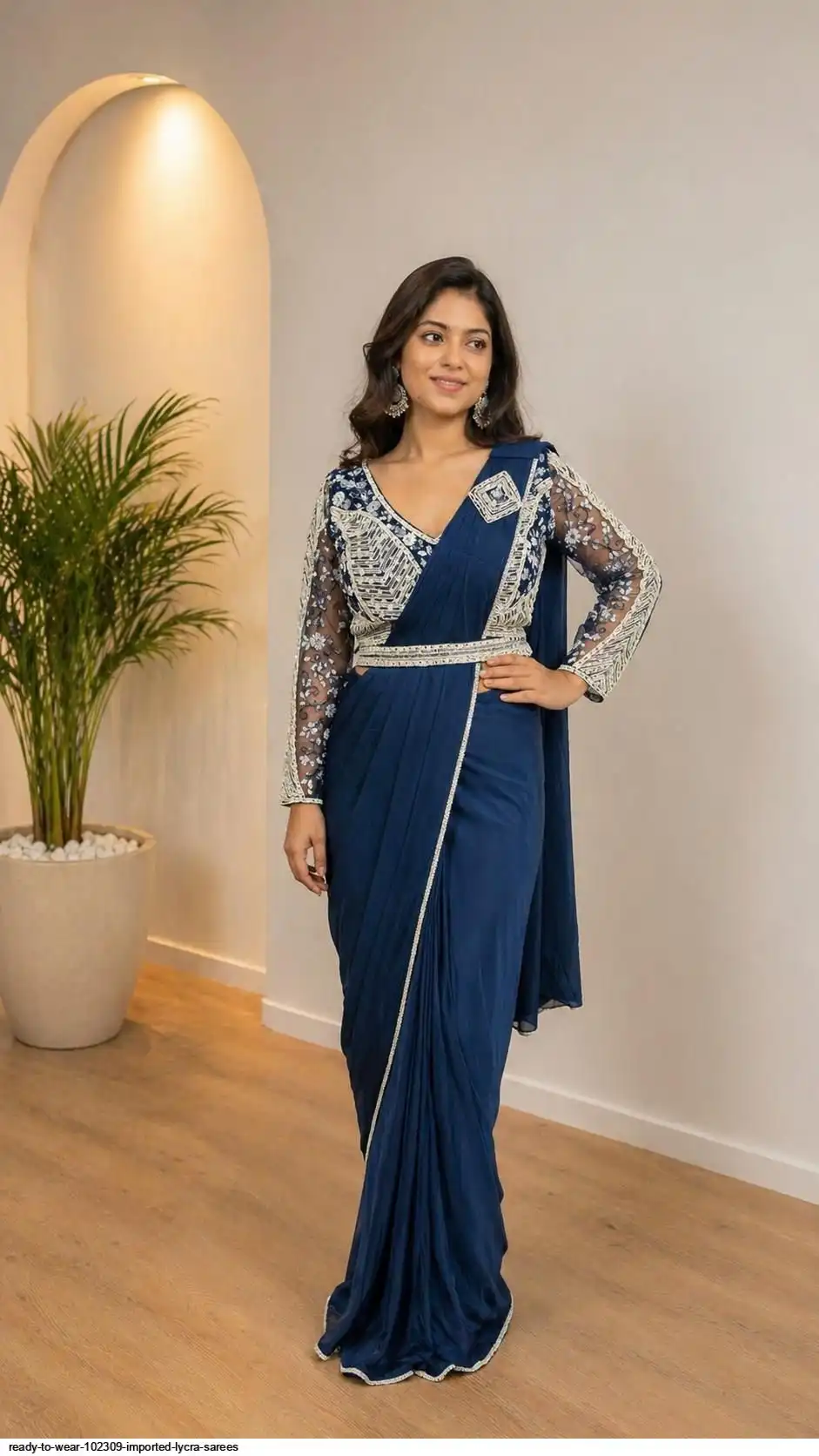 READY TO WEAR 102309 IMPORTED LYCRA SAREES B
