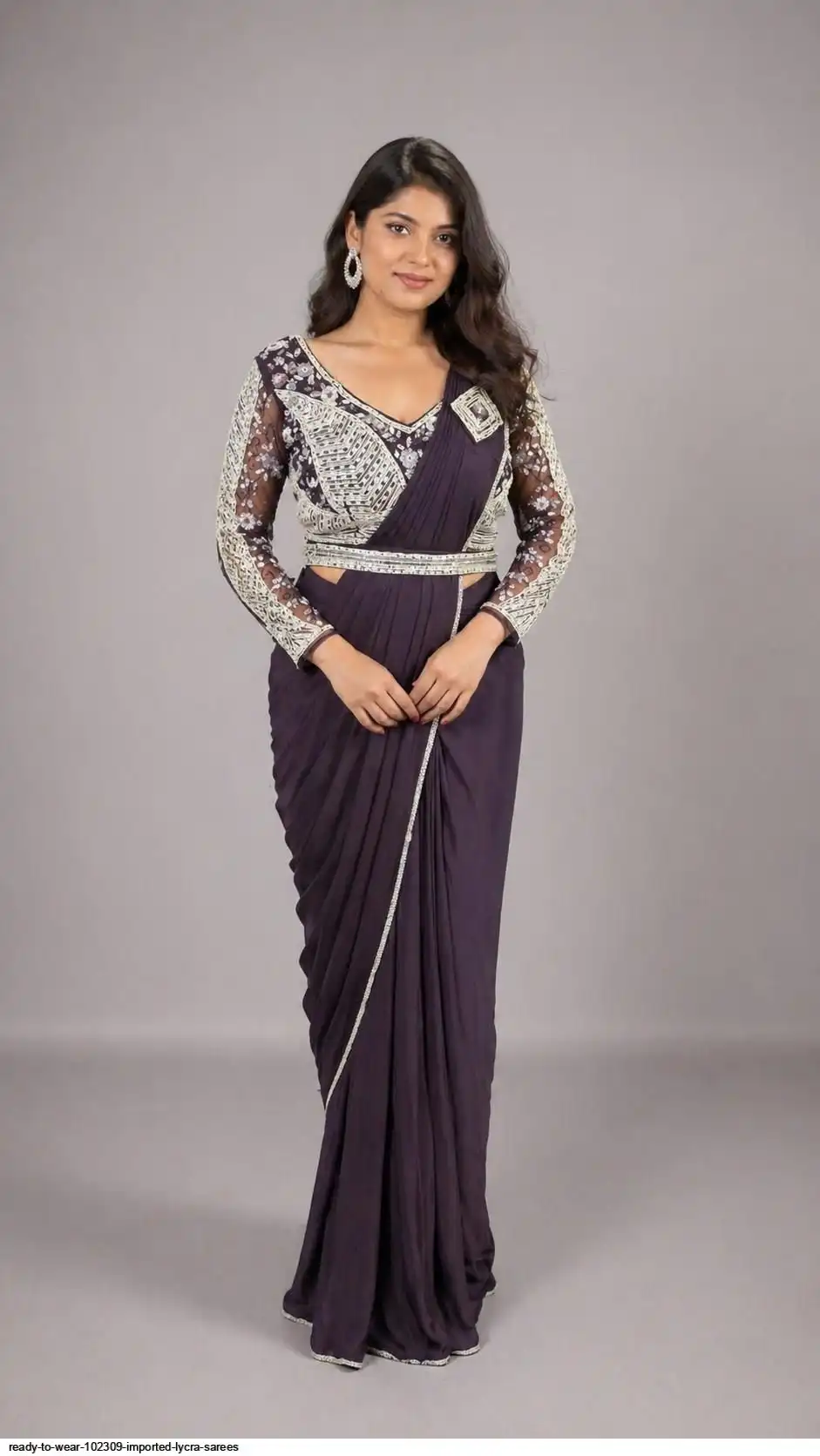 READY TO WEAR 102309 IMPORTED LYCRA SAREES C