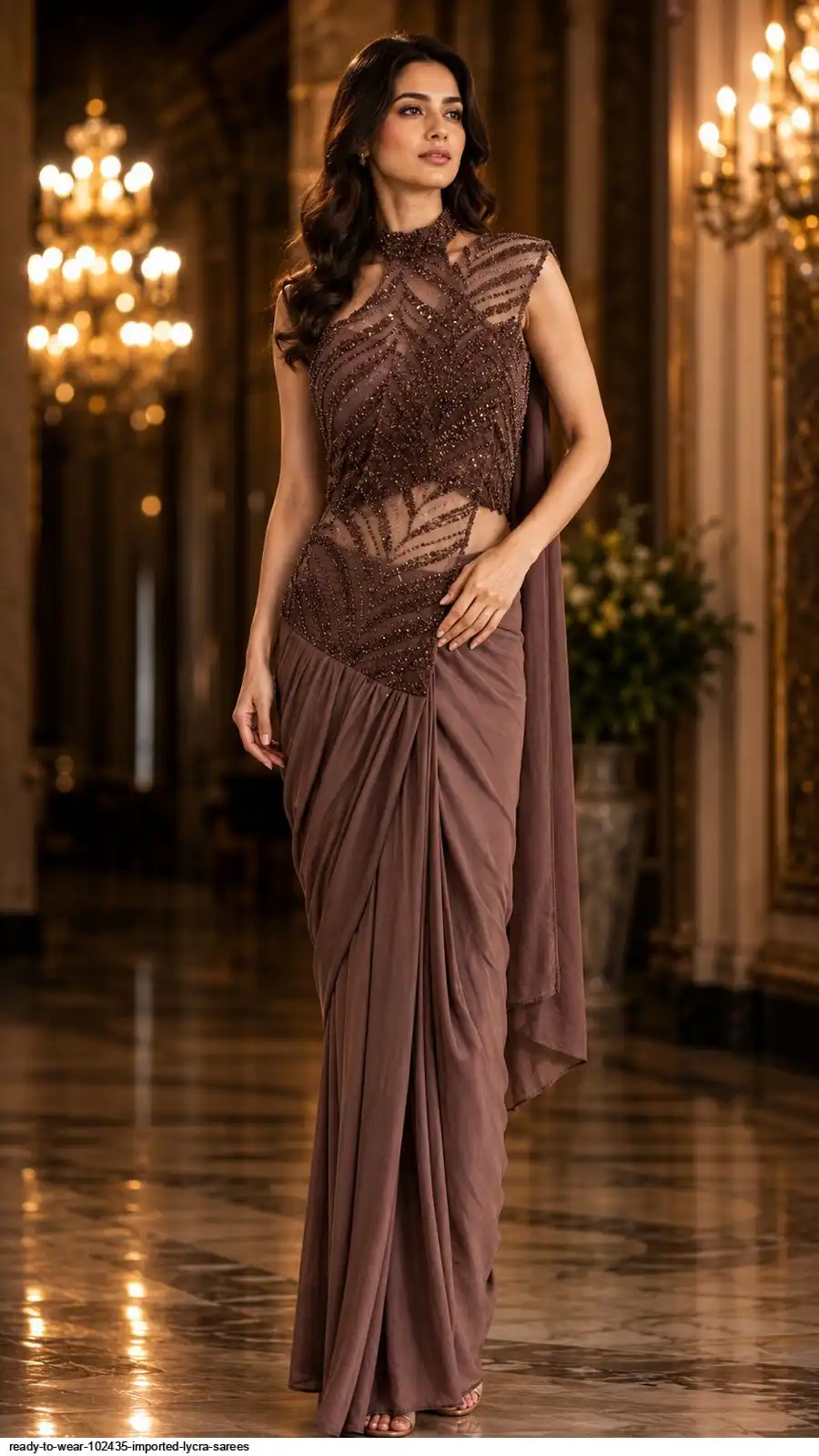 READY TO WEAR 102435 IMPORTED LYCRA SAREES 2