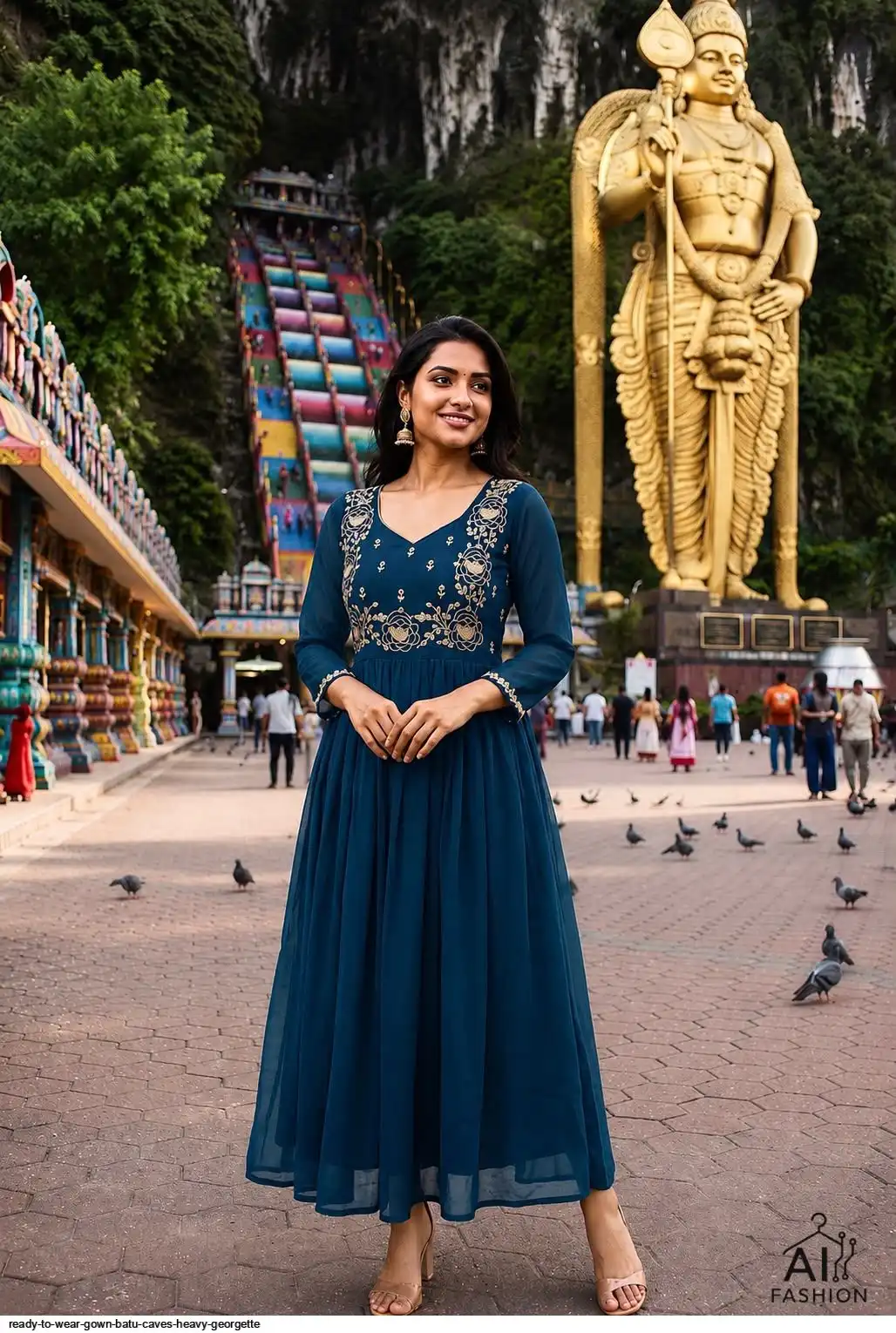 READY TO WEAR GOWN BATU CAVES HEAVY GEORGETTE A