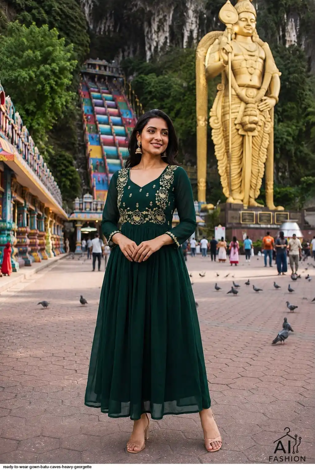 READY TO WEAR GOWN BATU CAVES HEAVY GEORGETTE D