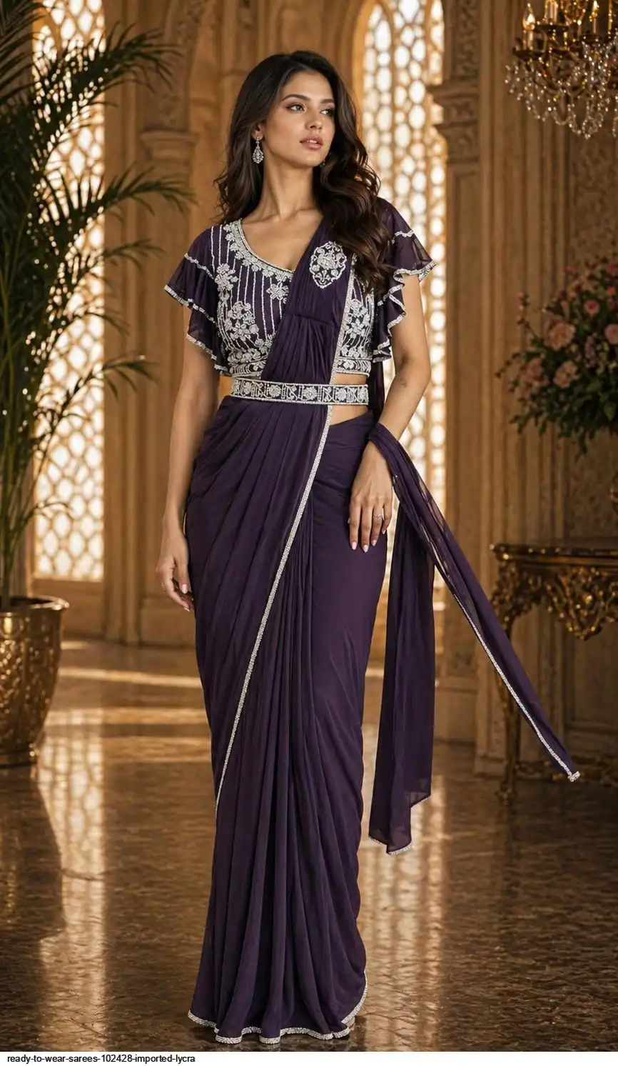 READY TO WEAR SAREES 102428 IMPORTED LYCRA D
