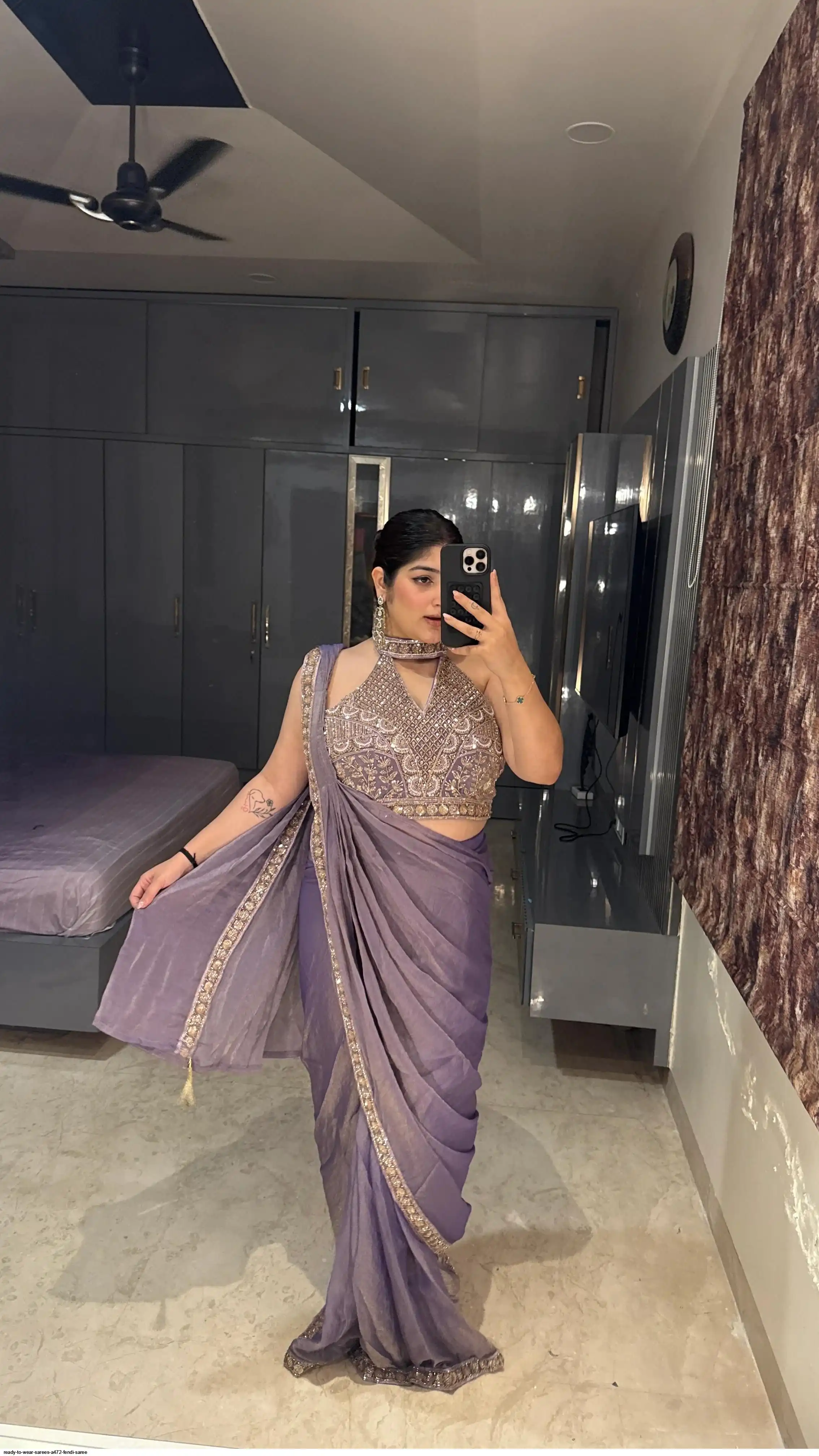 READY TO WEAR SAREES A472 FENDI SAREE 2