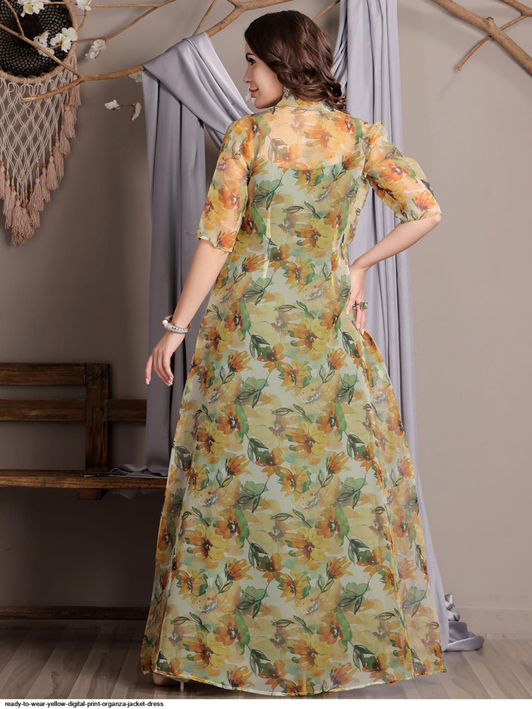 organza jacket dress Organza Midi Jacket Dress