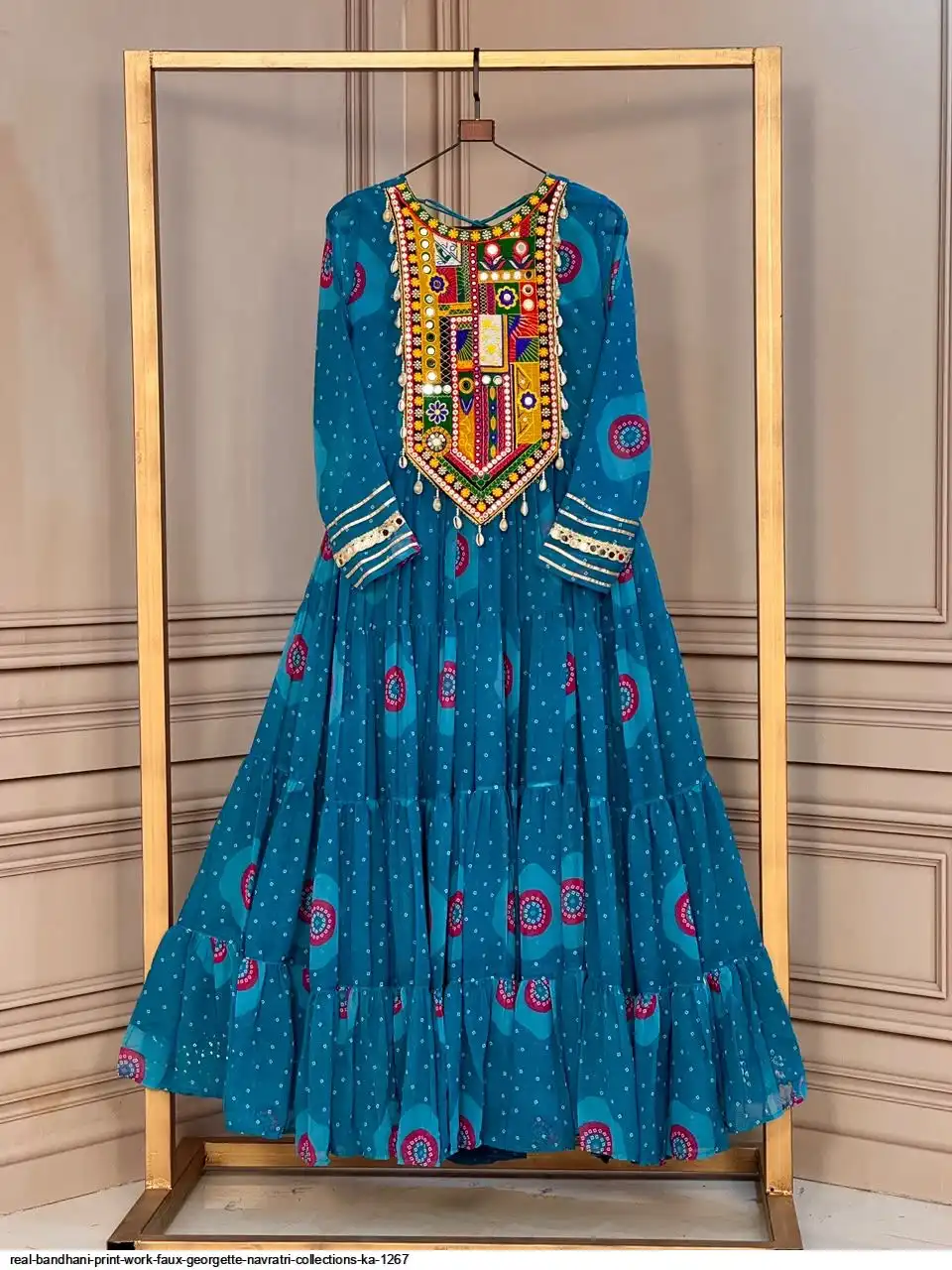 REAL BANDHANI PRINT WORK FAUX GEORGETTE NAVRATRI COLLECTIONS KA 1267 B