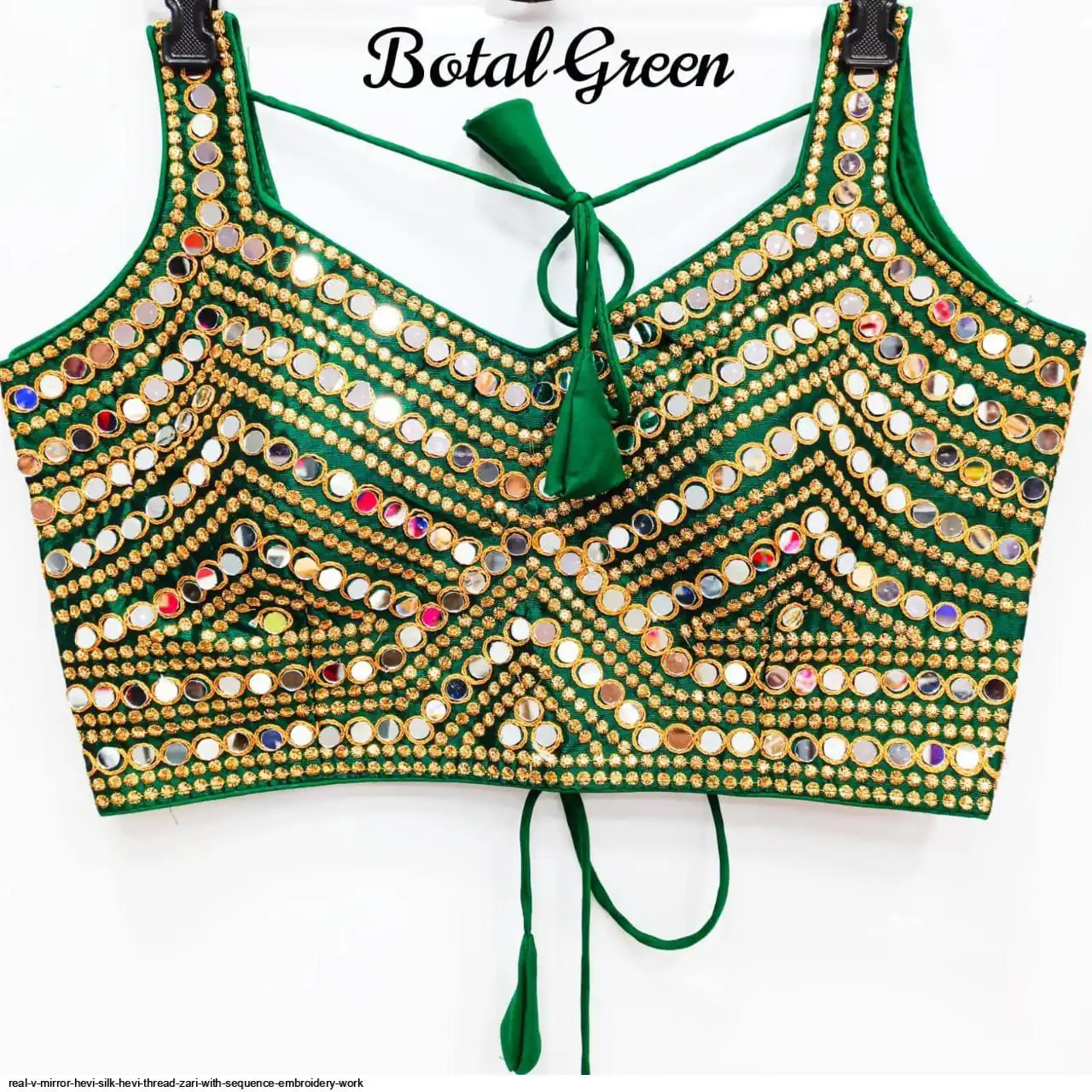 REAL V MIRROR HEVI SILK HEVI THREAD ZARI WITH SEQUENCE BLOUSE C
