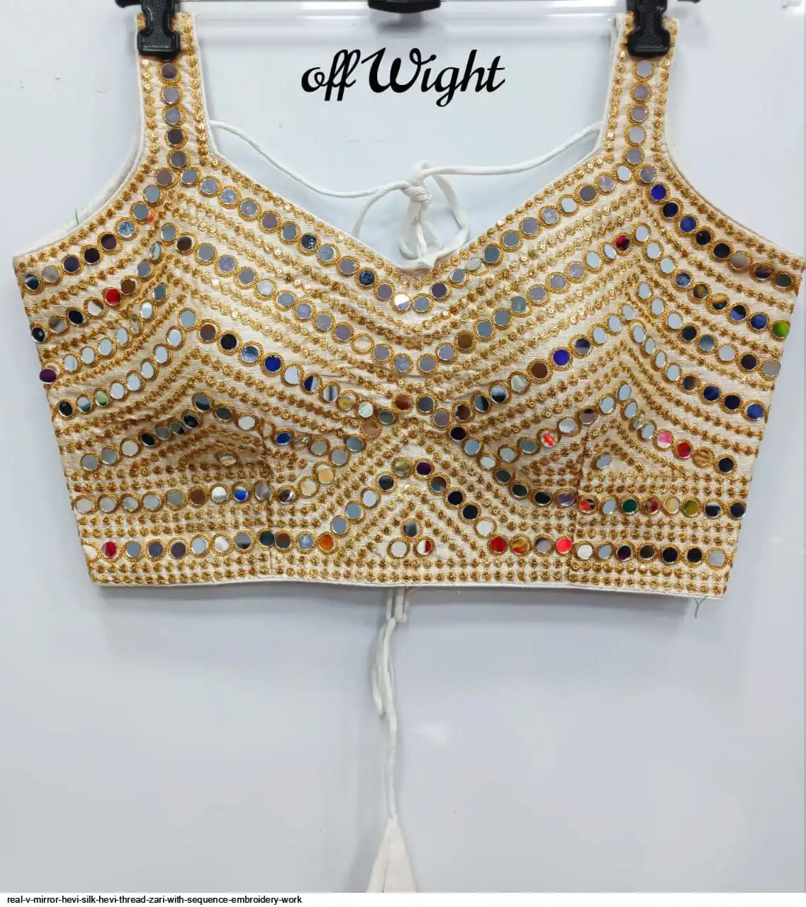 REAL V MIRROR HEVI SILK HEVI THREAD ZARI WITH SEQUENCE BLOUSE E
