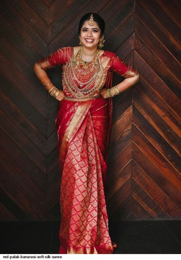 Buy Red Color Soft Lichi Silk With Designer Grand Look Saree Stunning Look  Party Wear Saree,exclusive and Beautiful Saree South Indian Saree Online in  India - Etsy