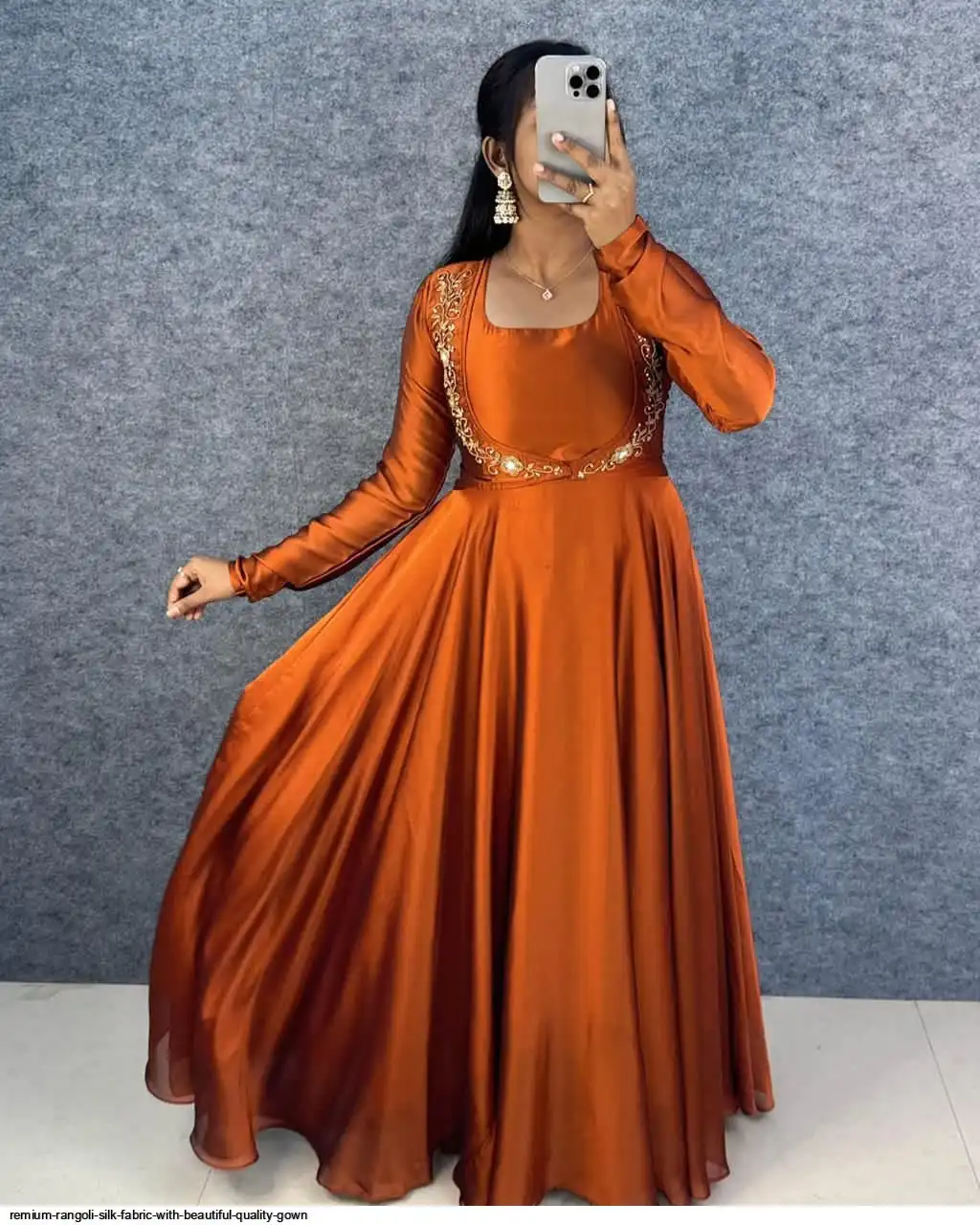 REMIUM RANGOLI SILK FABRIC WITH BEAUTIFUL QUALITY GOWN 3