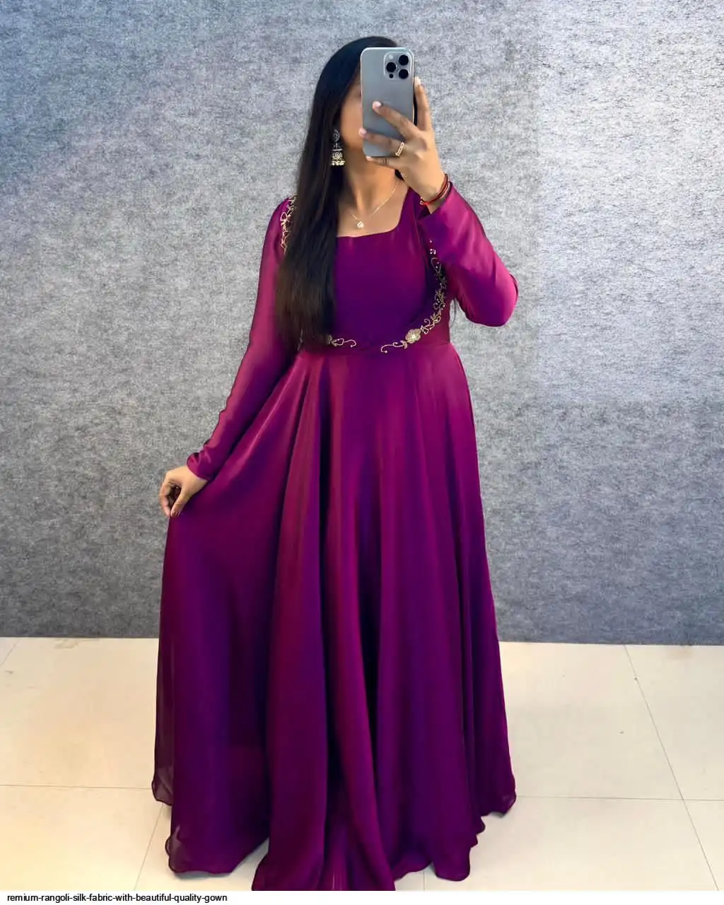 REMIUM RANGOLI SILK FABRIC WITH BEAUTIFUL QUALITY GOWN 4