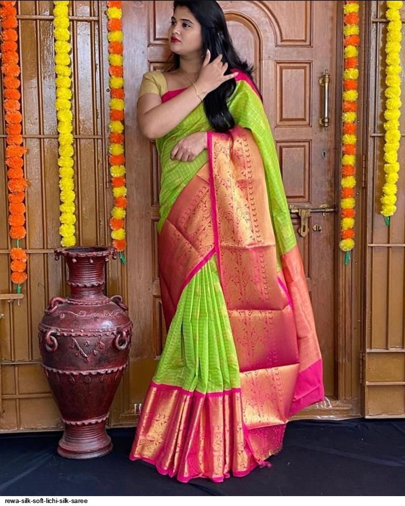REWA SILK SOFT LICHI SILK SAREE A