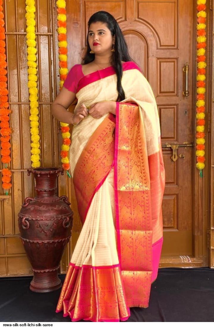 REWA SILK SOFT LICHI SILK SAREE B