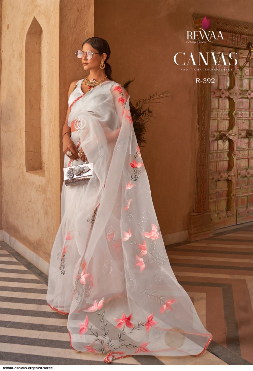 REWAA CANVAS ORGENZA SAREE