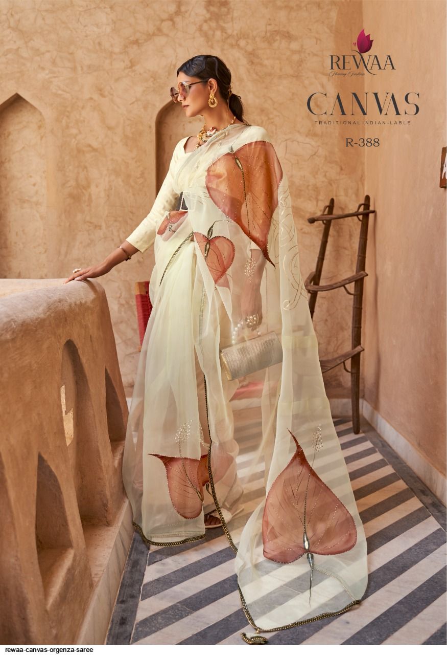 REWAA CANVAS ORGENZA SAREE