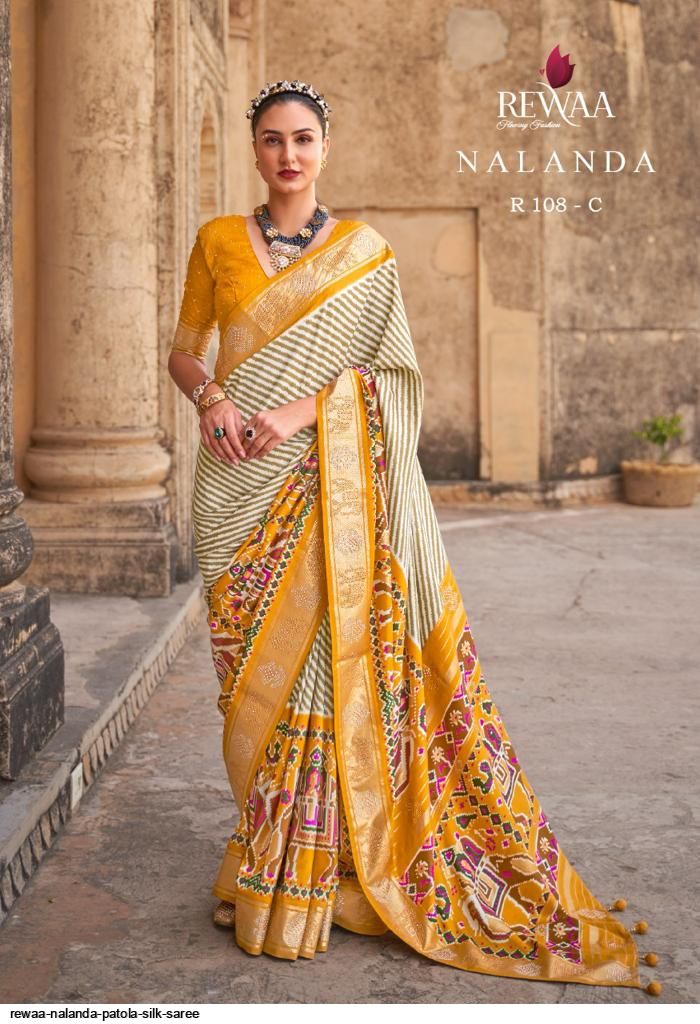 Multicolor Patola silk Saree with Printed UK - SR25629