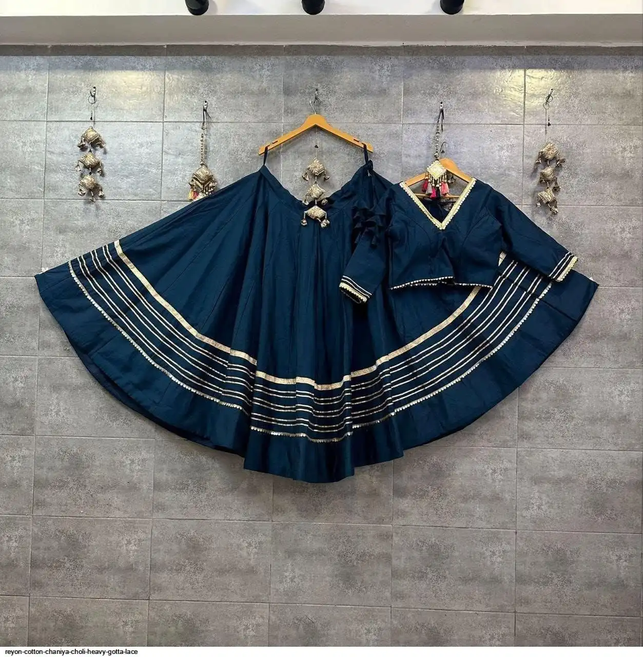 REYON COTTON CHANIYA CHOLI HEAVY GOTTA LACE 3