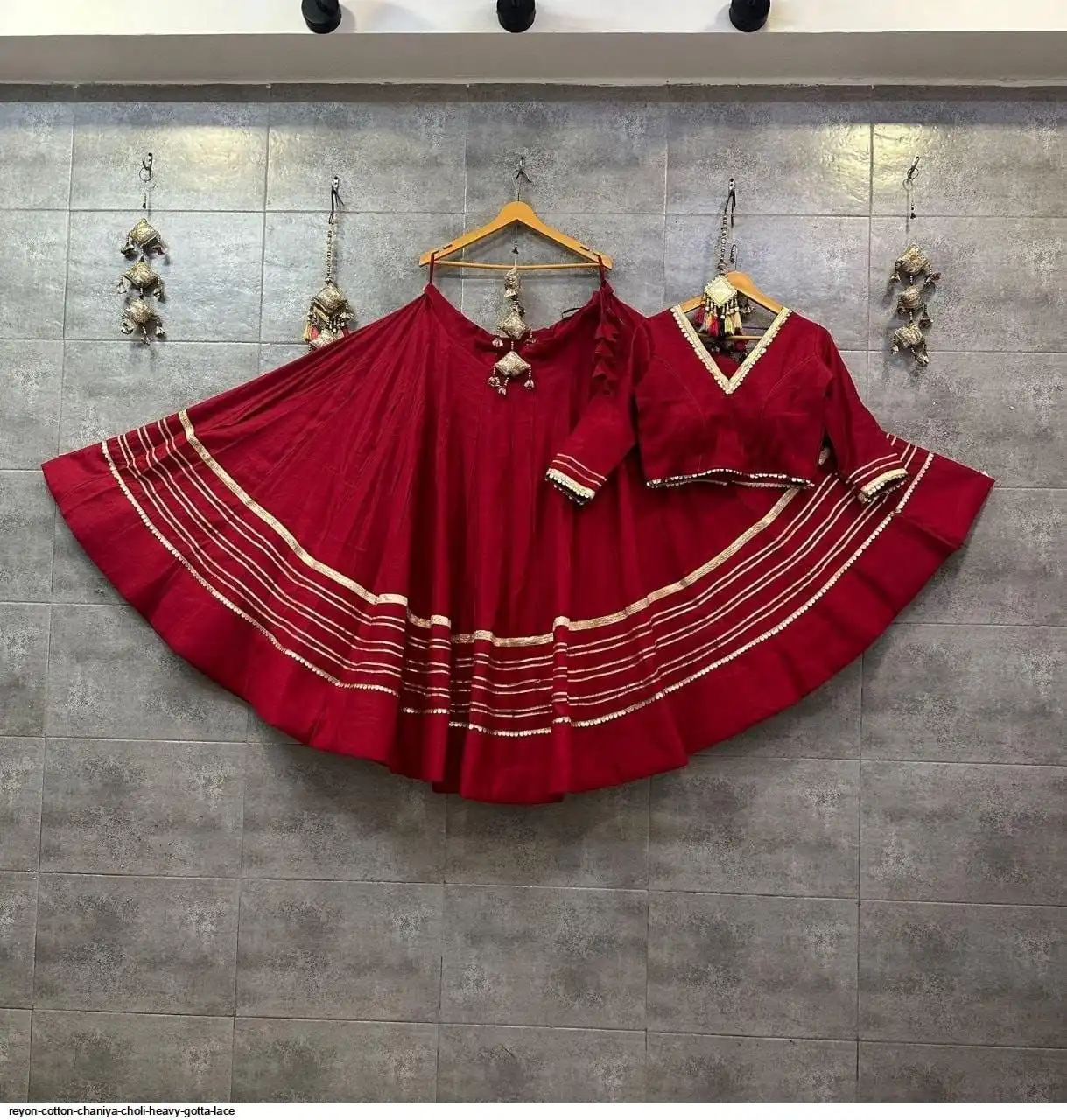 REYON COTTON CHANIYA CHOLI HEAVY GOTTA LACE 5