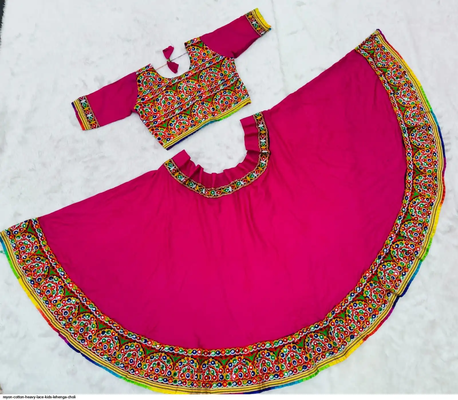 REYON COTTON HEAVY LACE KIDS LEHENGA CHOLI 2