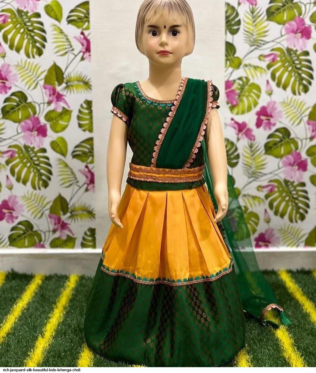 Rich jacquard Silk BEAUTIFUL KIDS LEHENGA CHOLI