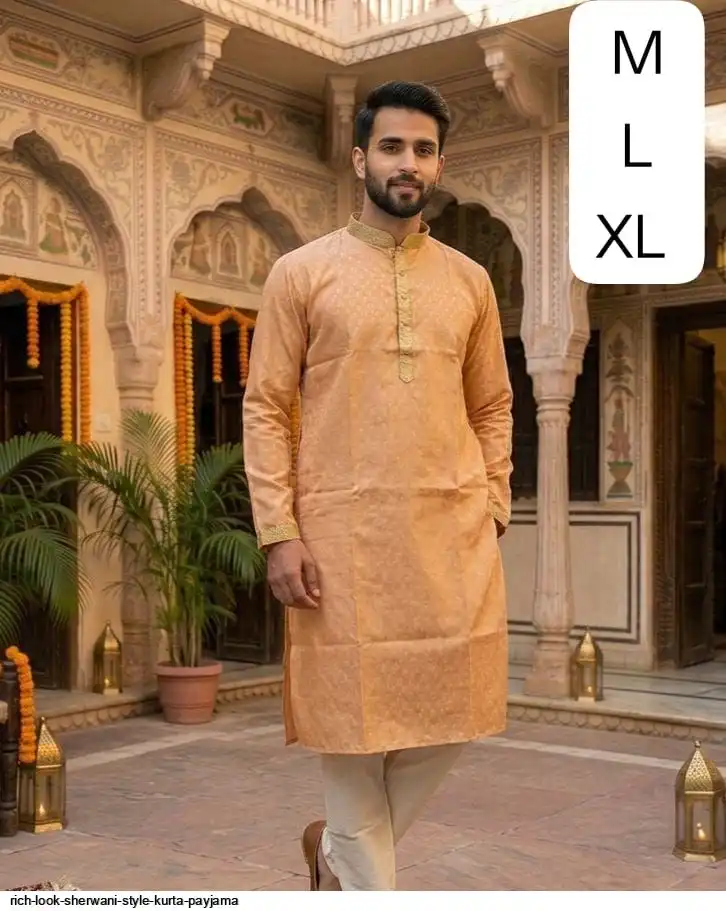 RICH LOOK SHERWANI STYLE KURTA PAYJAMA 3