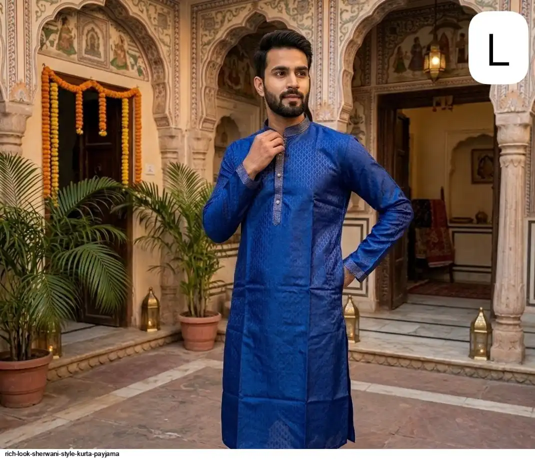 RICH LOOK SHERWANI STYLE KURTA PAYJAMA 6