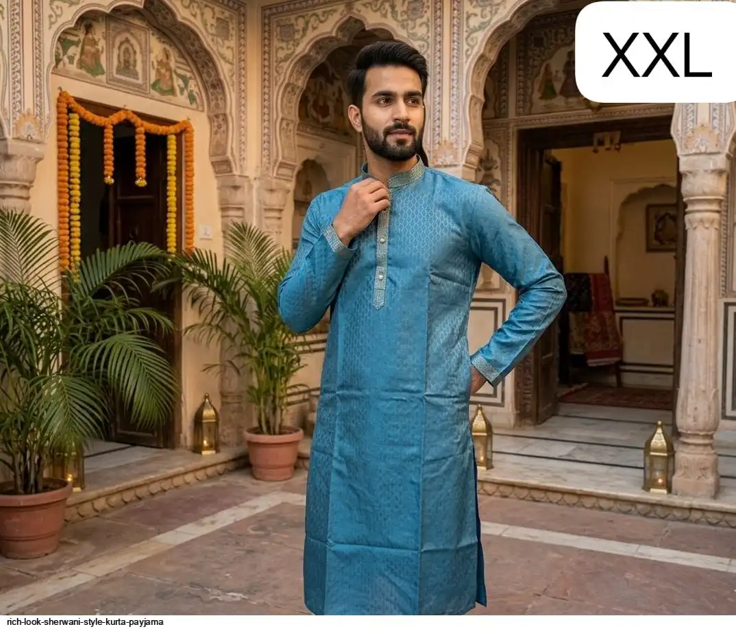 RICH LOOK SHERWANI STYLE KURTA PAYJAMA 7