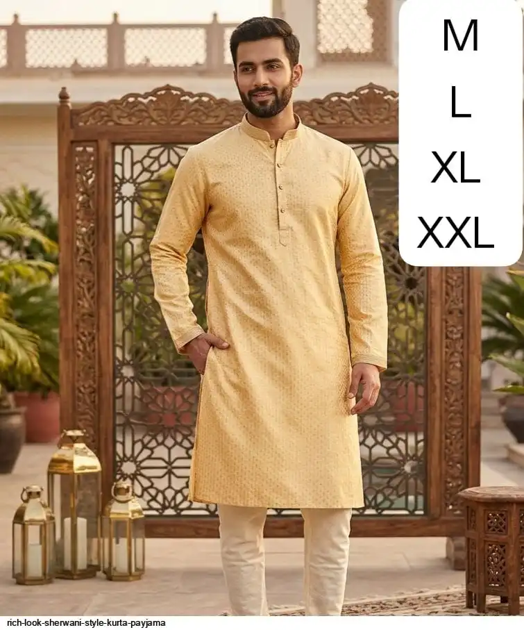 RICH LOOK SHERWANI STYLE KURTA PAYJAMA 8