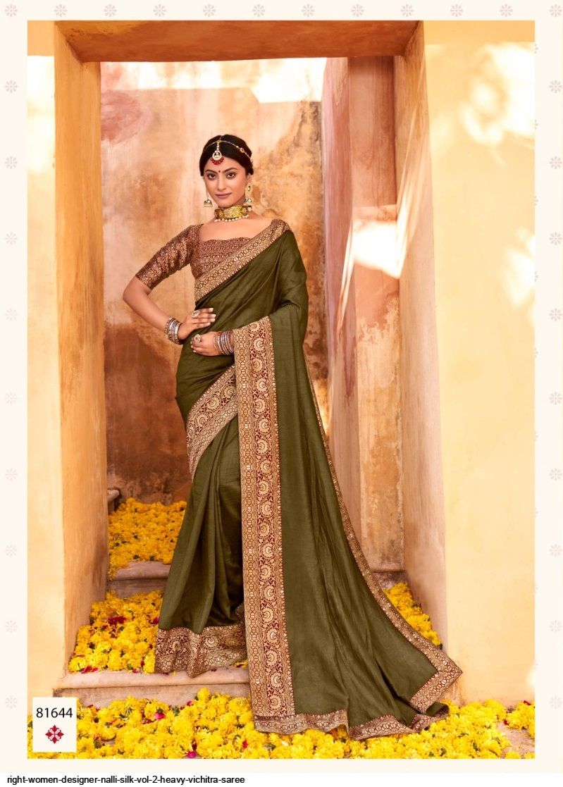 Sage Green Mysore Chiffon Saree