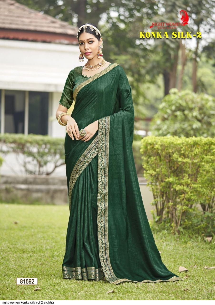 Right Women Konka Silk Vol 2 Vichitra Saree 4874