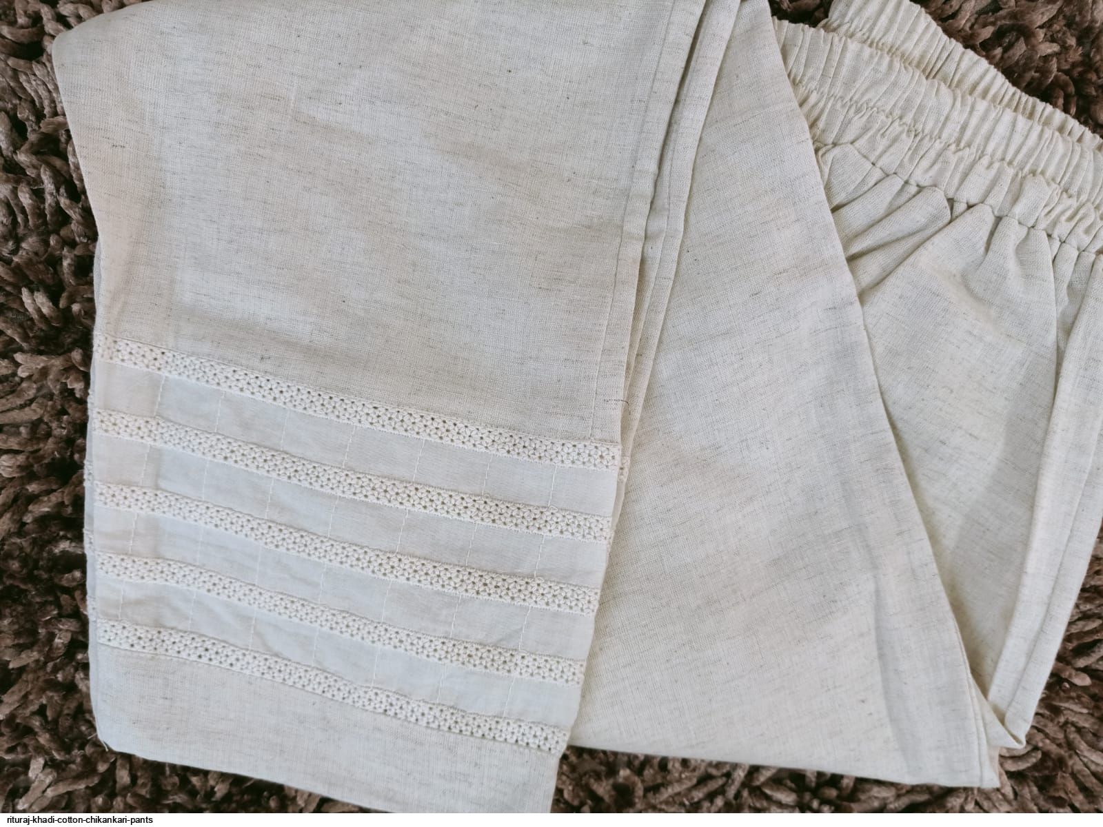 rituraj khadi cotton chikankari pants 6197