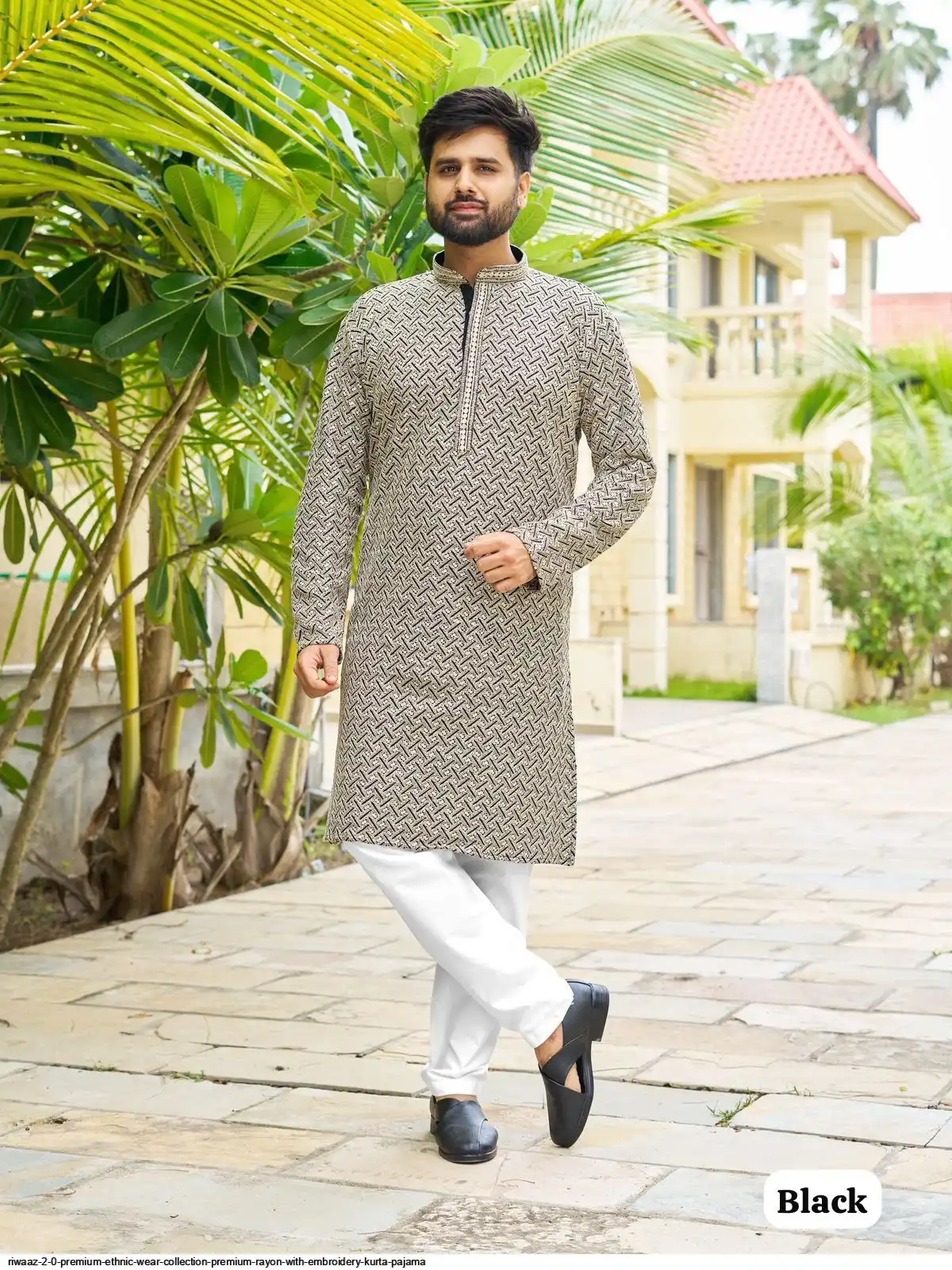 RIWAAZ 2 0 PREMIUM ETHNIC WEAR COLLECTION PREMIUM RAYON WITH EMBROIDERY KURTA PAJAMA A