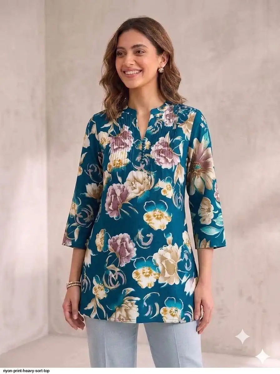 RIYON PRINT HEAVY SORT TOP