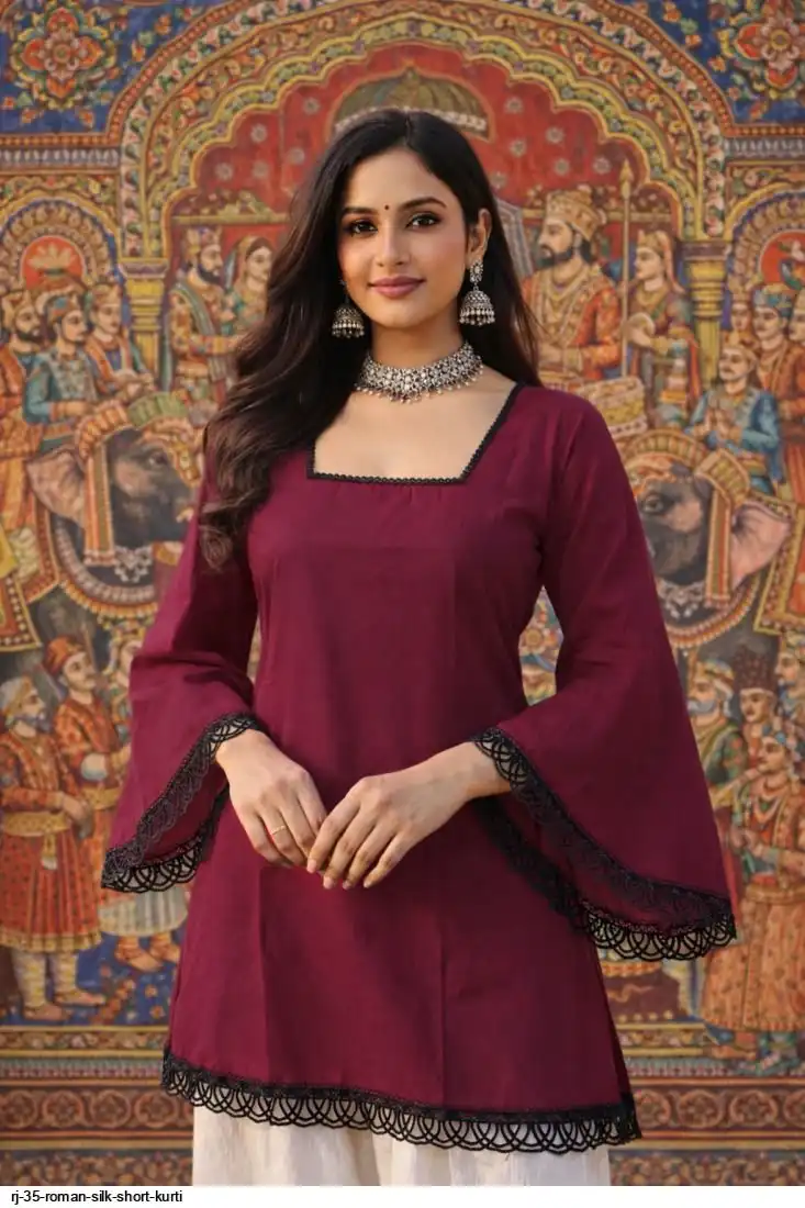 RJ 35 ROMAN SILK SHORT KURTI 2