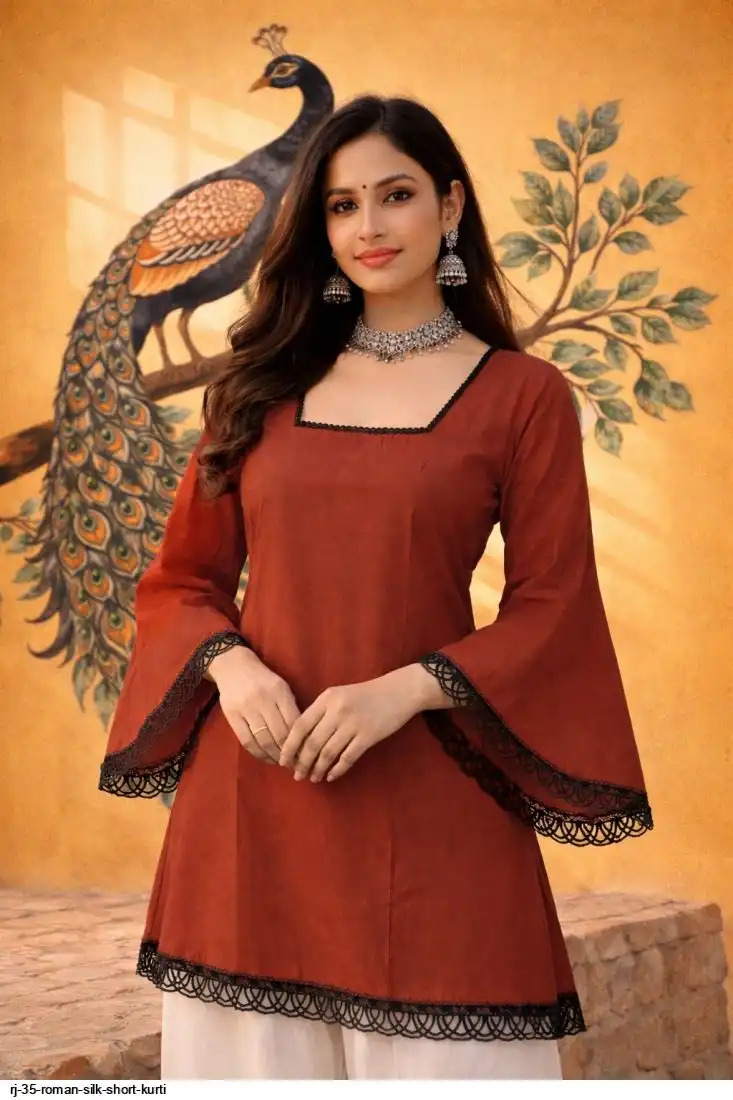 RJ 35 ROMAN SILK SHORT KURTI 3
