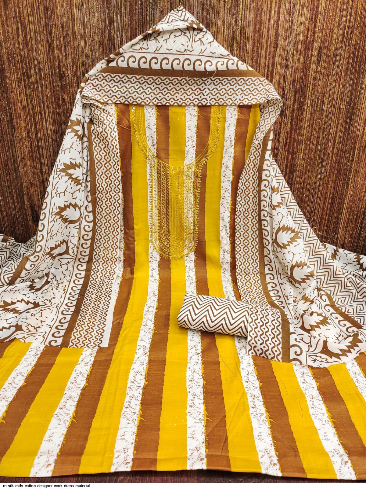 designer silk dress material Designer Silk Dress Material In Mustard Yellow Color