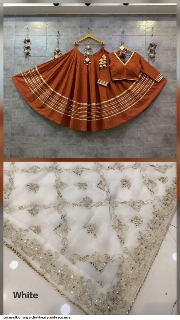 ROMAN SILK CHANIYA CHOLI HEAVY AND SEQUANCE 2