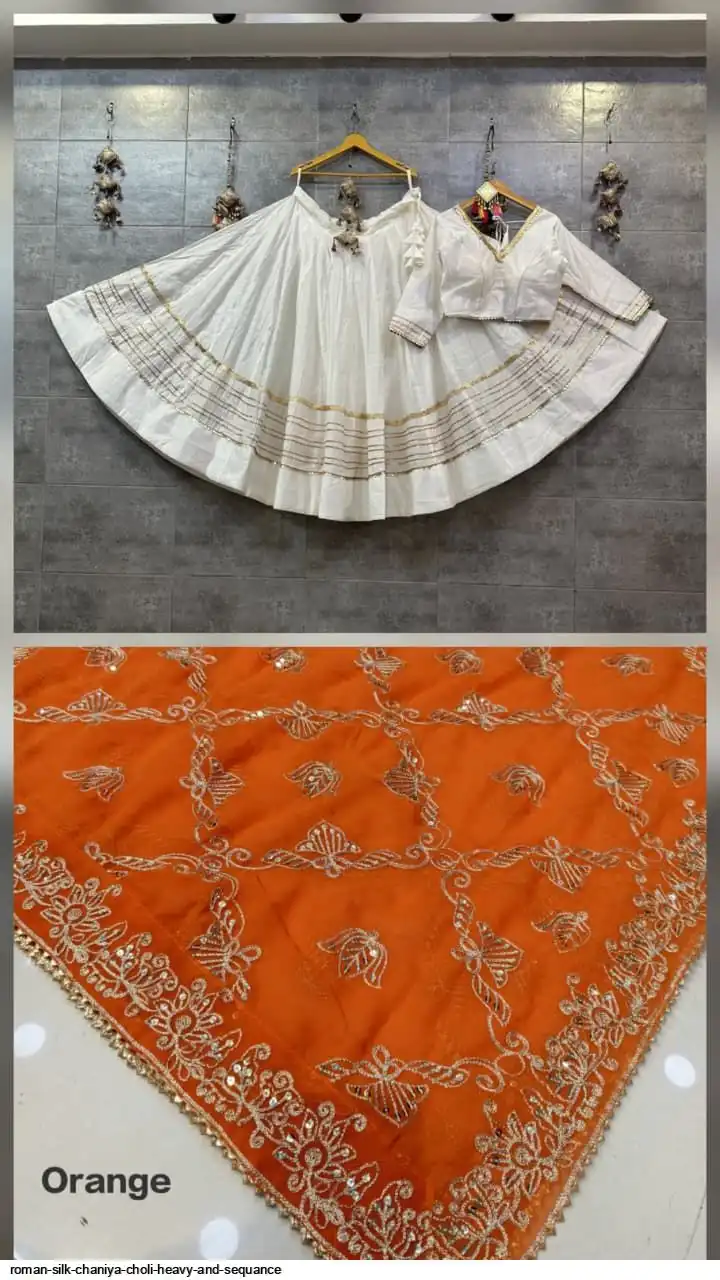 ROMAN SILK CHANIYA CHOLI HEAVY AND SEQUANCE 3