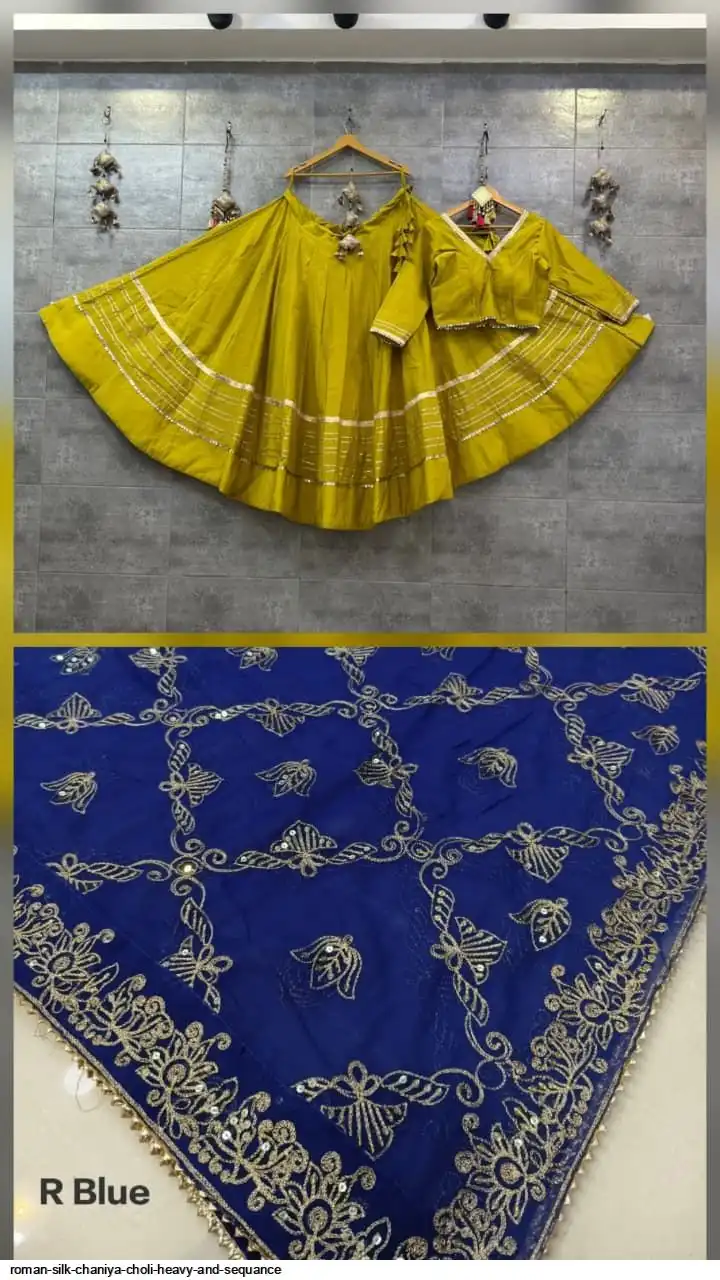 ROMAN SILK CHANIYA CHOLI HEAVY AND SEQUANCE 11
