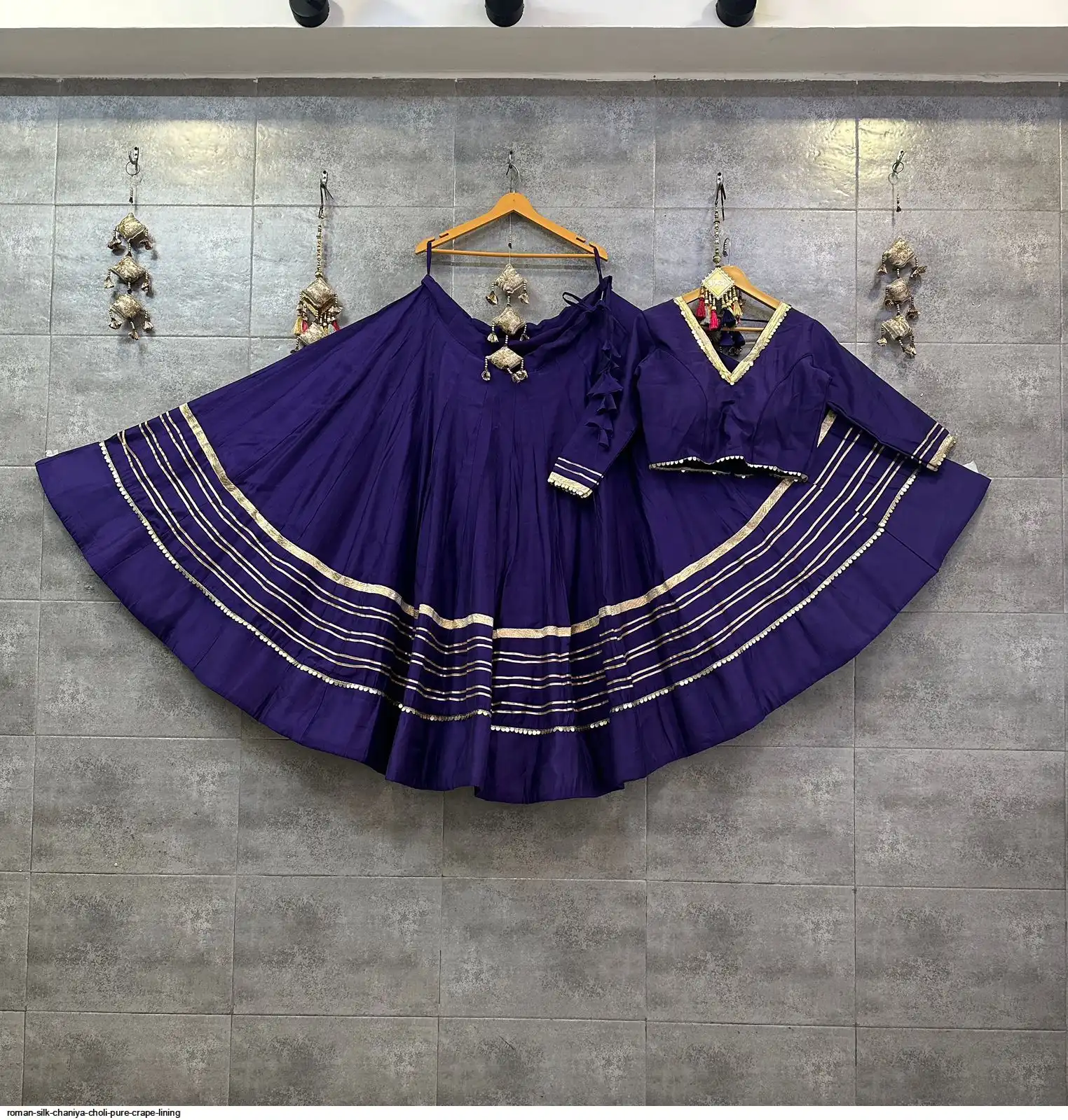 ROMAN SILK CHANIYA CHOLI PURE CRAPE LINING 2