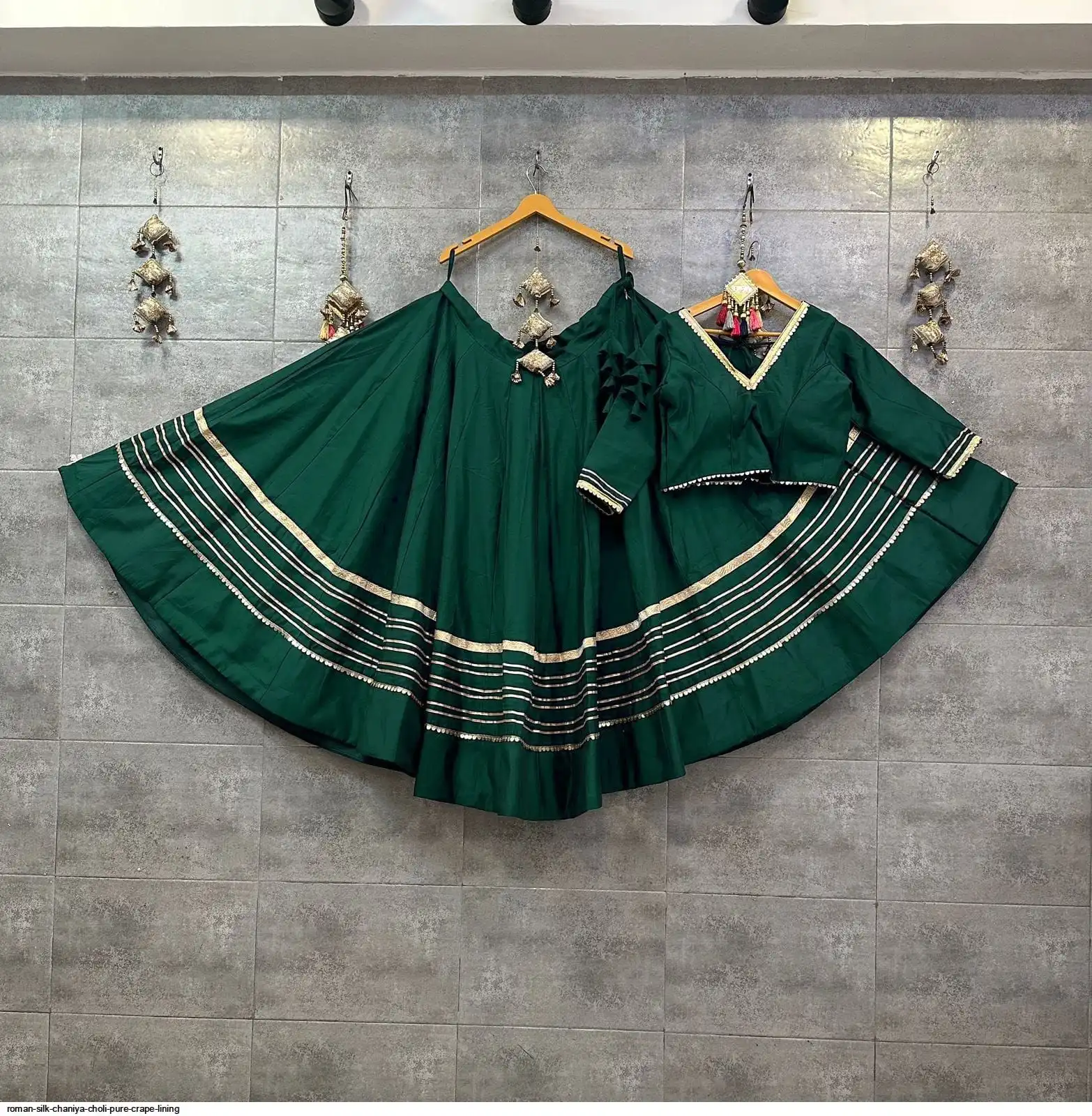 ROMAN SILK CHANIYA CHOLI PURE CRAPE LINING 5