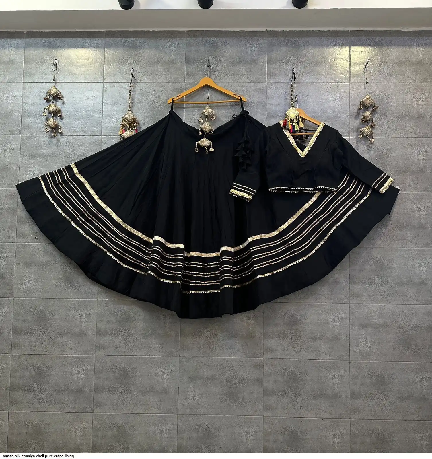 ROMAN SILK CHANIYA CHOLI PURE CRAPE LINING 6