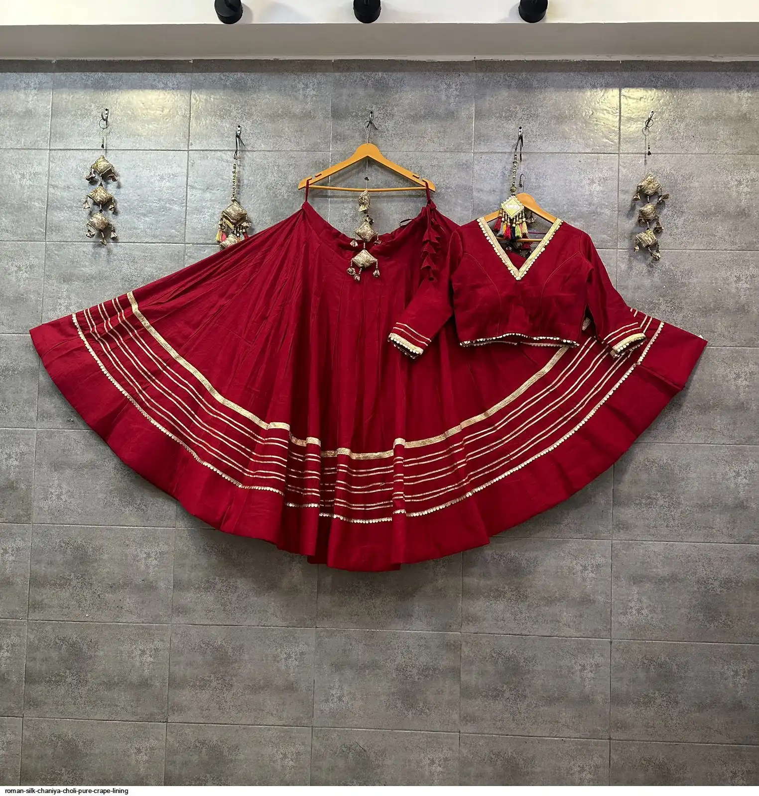 ROMAN SILK CHANIYA CHOLI PURE CRAPE LINING 7